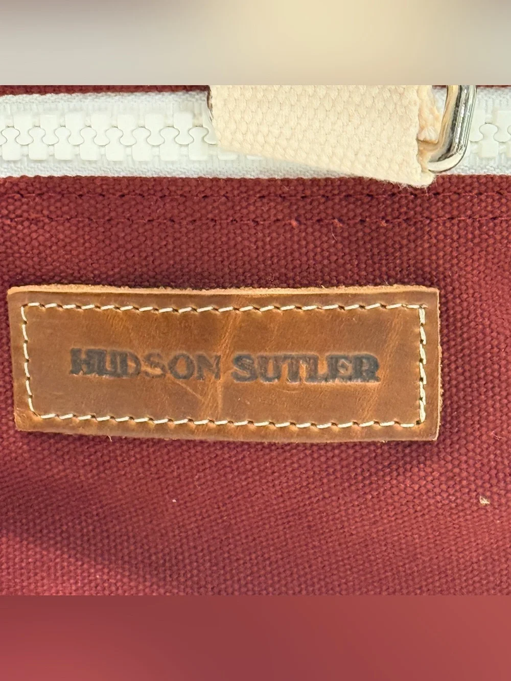 Hudson Sutler Canvas Duffel Bag MVRCS 1998 Classic Burgundy Khaki Weekender